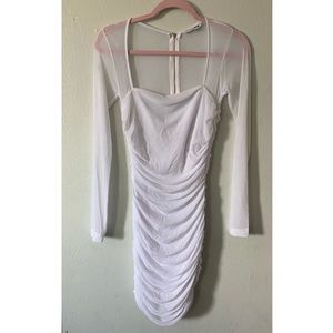 Fashion Nova White ruched mini dress